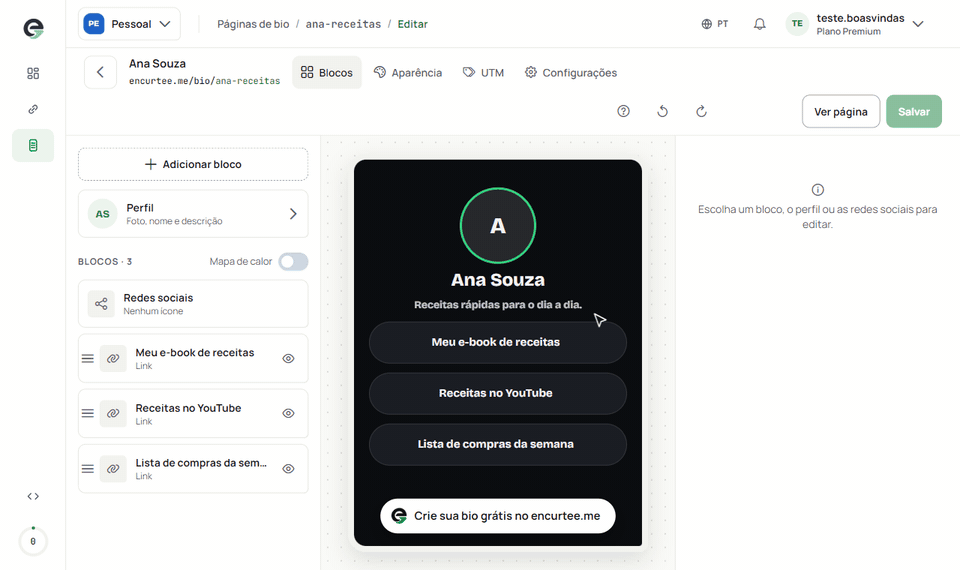 Aba Configurações: indo até Publicação e ligando o aviso de conteúdo sensível